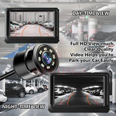 Black Abs Plastic car rear view backup camera with 170-degree wide angle HD CMOS for auto parking assistance (night vision enabled)